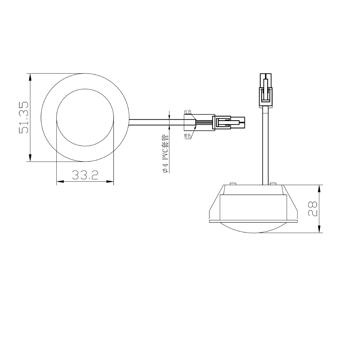 Range hood LED light 12V round convex lens Manufacturers EDEG220